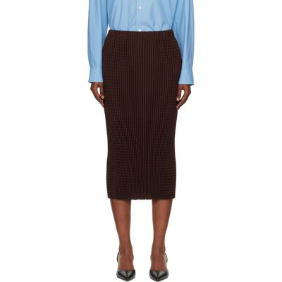 ISSEY MIYAKE ISSEY MIYAKE Brown October Spongy-58 Midi Skirt