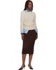 ISSEY MIYAKE ISSEY MIYAKE Brown October Spongy-58 Midi Skirt - 4
