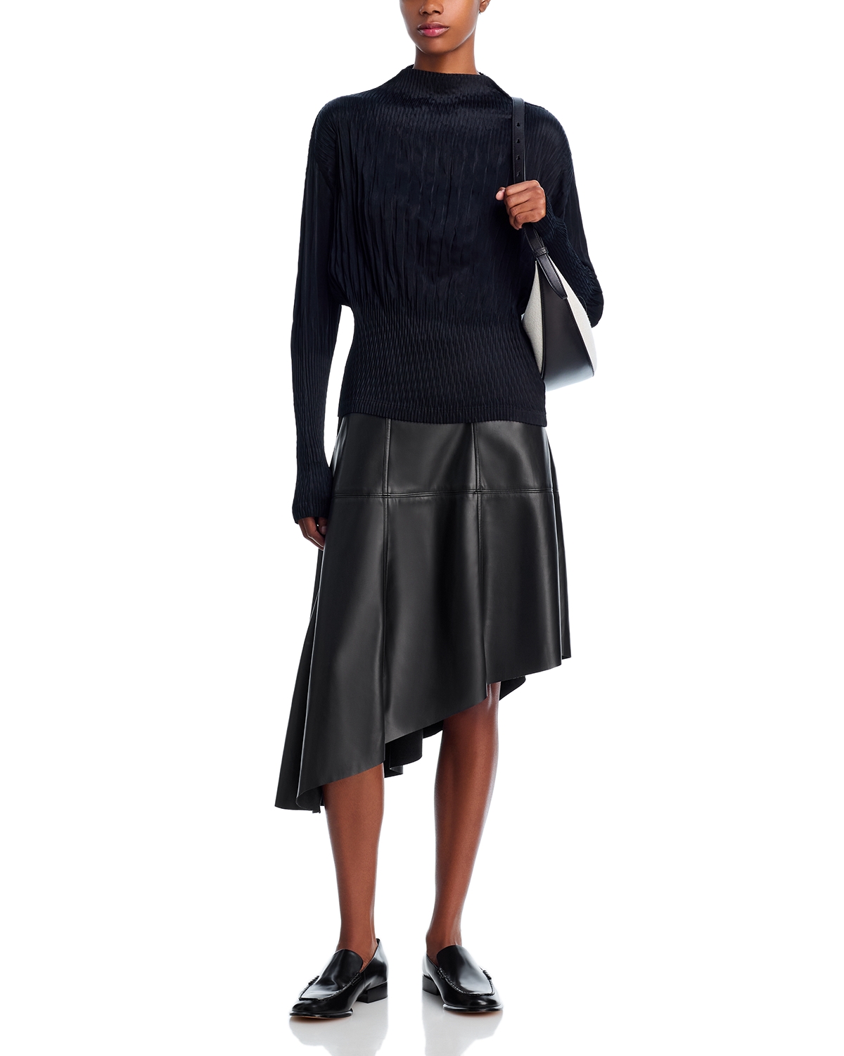 Issey Miyake - Faux Suede Puff Pleats Top