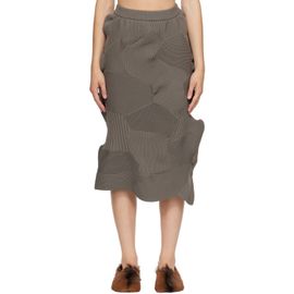 ISSEY MIYAKE ISSEY MIYAKE Gray Kone Kone Midi Skirt