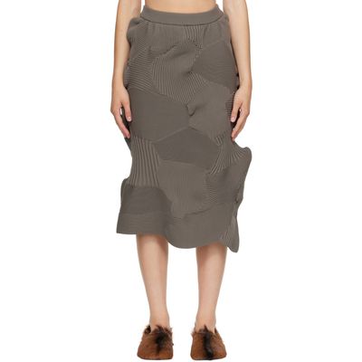 ISSEY MIYAKE ISSEY MIYAKE Gray Kone Kone Midi Skirt