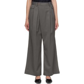 ISSEY MIYAKE ISSEY MIYAKE Gray Lustrous Wool Trousers