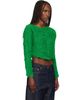 ISSEY MIYAKE ISSEY MIYAKE Green Shifted Fuzzy Pleats Cardigan - 2