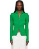 ISSEY MIYAKE ISSEY MIYAKE Green Sleek Pleats Cardigan - 1