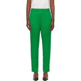 ISSEY MIYAKE ISSEY MIYAKE Green Sleek Pleats Trousers