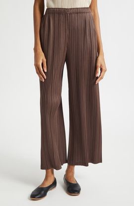 Issey Miyake Issey Miyake Loop Pleated Wide Leg Ankle Pants