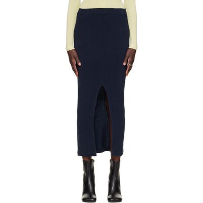 ISSEY MIYAKE ISSEY MIYAKE Navy Rill Midi Skirt