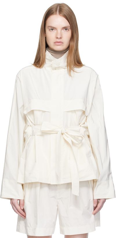 ISSEY MIYAKE ISSEY MIYAKE Off-White Crumpled U Blouson Jacket