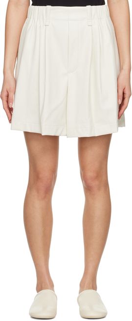 ISSEY MIYAKE ISSEY MIYAKE Off-White Figure Faux-Leather Shorts