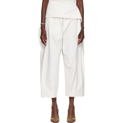 ISSEY MIYAKE ISSEY MIYAKE Off-White Grainy Trousers