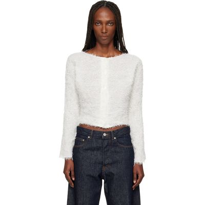 ISSEY MIYAKE ISSEY MIYAKE Off-White Shifted Fuzzy Pleats Cardigan