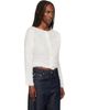 ISSEY MIYAKE ISSEY MIYAKE Off-White Shifted Fuzzy Pleats Cardigan - 2