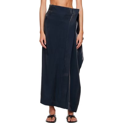 ISSEY MIYAKE ISSEY MIYAKE SSENSE Exclusive Navy Mercury Maxi Skirt