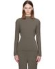 ISSEY MIYAKE ISSEY MIYAKE Taupe Hatching Pleats Top - 1