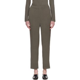 ISSEY MIYAKE ISSEY MIYAKE Taupe Hatching Pleats Trousers