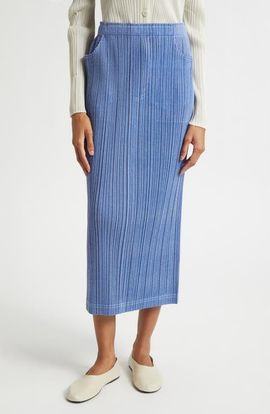 Issey Miyake Issey Miyake Trompe l'Oeil Pleated Straight Leg Pants
