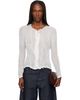 ISSEY MIYAKE ISSEY MIYAKE White Chiffon Twist Cardigan - 1