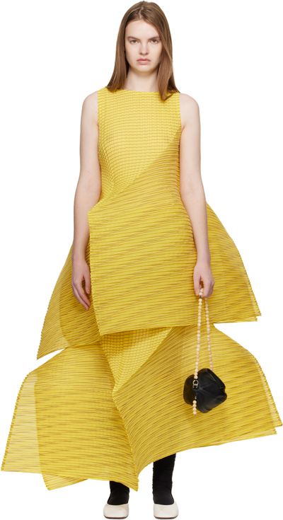 issey miyake mini dress Issey Miyake Pleated Mini Dress In Black