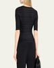 Issey Miyake Jiggly Pleated Plisse Elbow-Sleeve Top - 3
