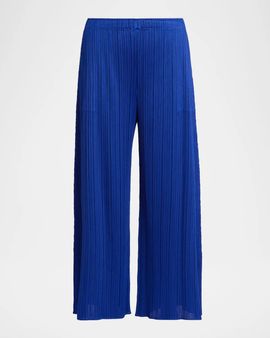 Issey Miyake Monthly Colors: July Pleated Wide-Leg Crop Pants
