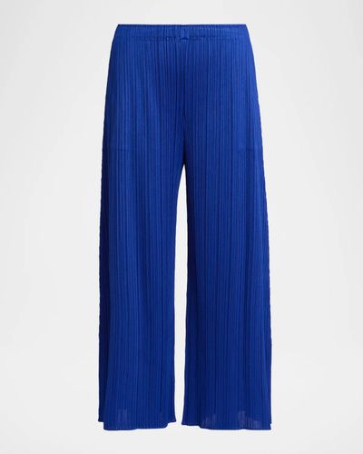 Issey Miyake Monthly Colors: July Pleated Wide-Leg Crop Pants
