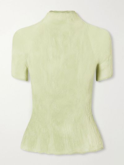 ISSEY MIYAKE Twist plissé-chiffon blouse