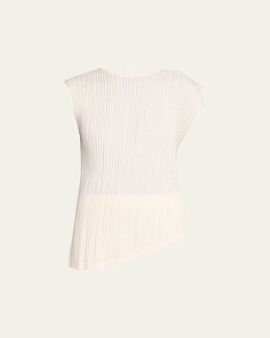 Issey Miyake Unfurling Pleats Sleeveless Asymmetric Top
