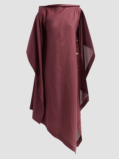 Issey Miyake Women's All Squares Asymmetric Midi Dress