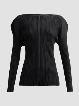 Issey Miyake Women's Box Shoulder Pleats Cardigan