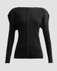 Issey Miyake Women's Box Shoulder Pleats Cardigan - 6