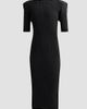 Issey Miyake Women's Box Shoulder Pleats Midi Dress - 1