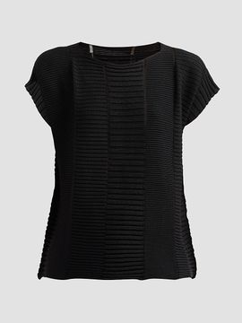 Issey Miyake Women's Column Knit Short-Sleeve Top