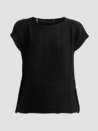 Issey Miyake Women's Column Knit Short-Sleeve Top