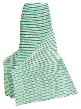 Issey Miyake Women's Generic Stripes Machine Pleats Maxi Skirt