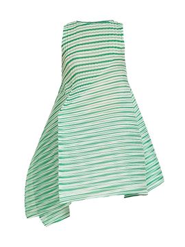 Issey Miyake Women's Generic Stripes Machine Pleats Minidress