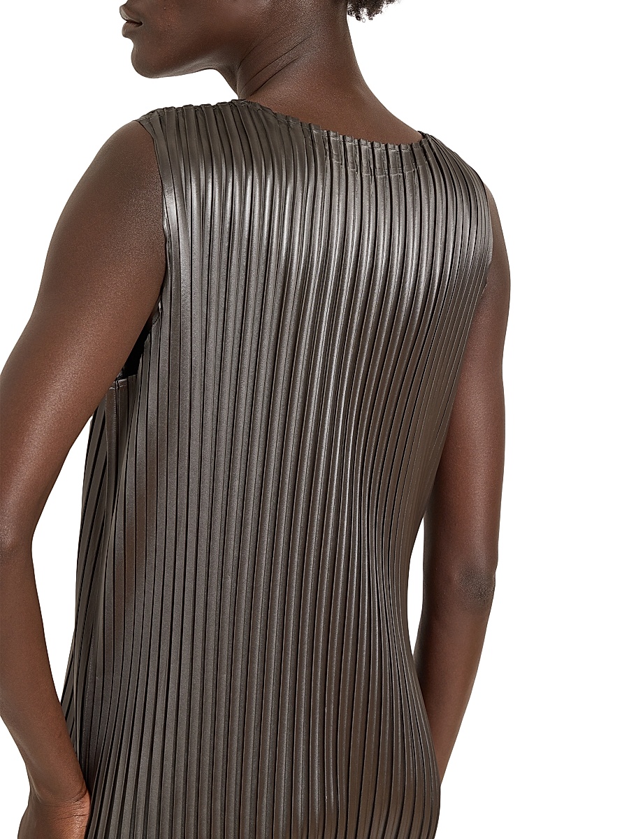 Issey Miyake - Women's Glossed Metal Pleats Maxi Dress