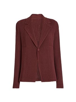 Issey Miyake Women's Hatching Pleated Blazer