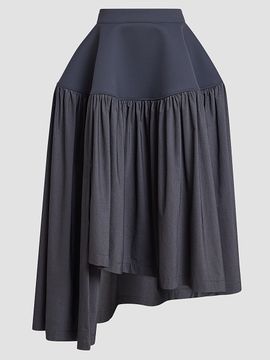 Issey Miyake Women's Mute Mixed-Media Pleated High-Low Skirt