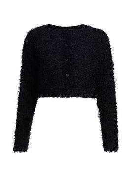 Issey Miyake Women's Shifted Fuzzy Pleats Cardigan