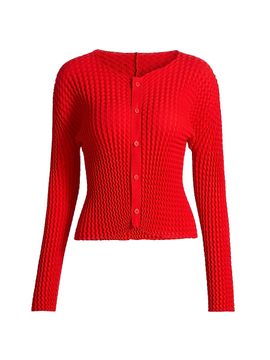Issey Miyake Women's Spongy Button-Front Cardigan