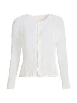 Issey Miyake Women's Twist Chiffon Button-Front Top