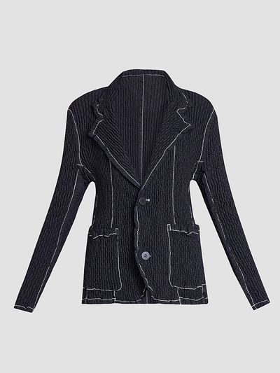 Issey Miyake Women's Wavelet Ensemble Textured Notch Lapel Jacket