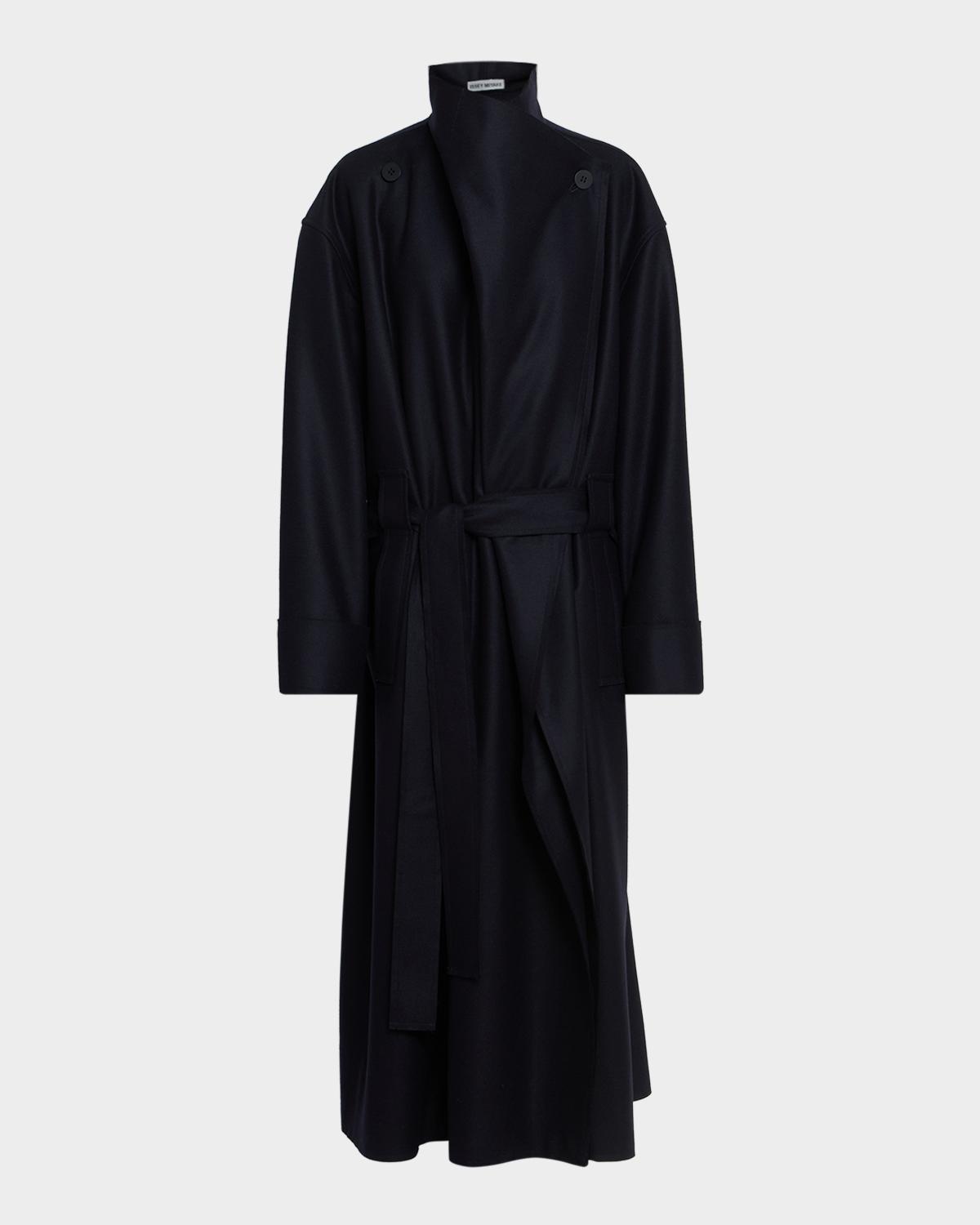 Issey Miyake Wool-Nylon Oversized Long Coat