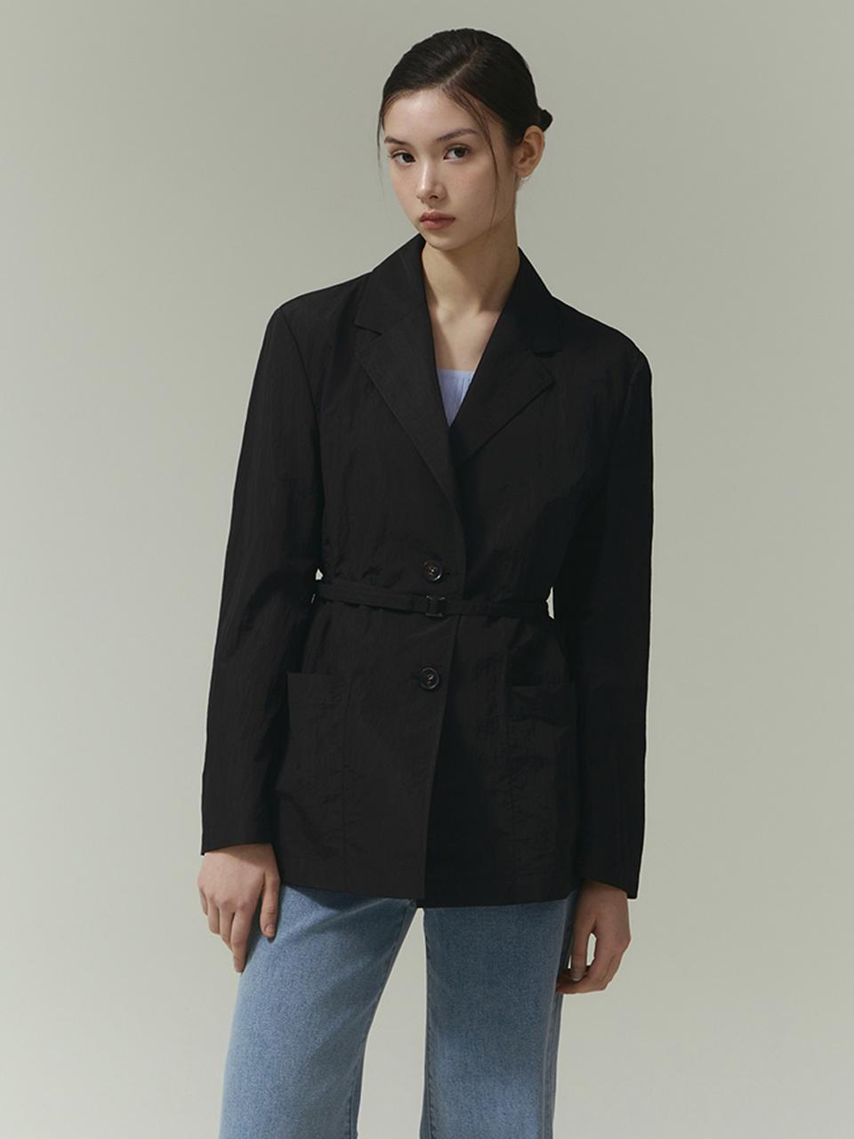IT MICHAA Belted Nylon Button Front Jacket (ITP4YJK890) (2COLOR)