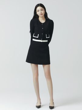 IT MICHAA Classic Setup Diagonal Pocket Mini Skirt [BLACK] (ITO4BSK540)