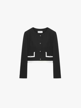 IT MICHAA Cropped Round Neck Jacket [BLACK] (ITP4YJK630)