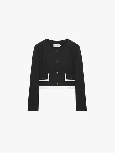 IT MICHAA Cropped Round Neck Jacket [BLACK] (ITP4YJK630)