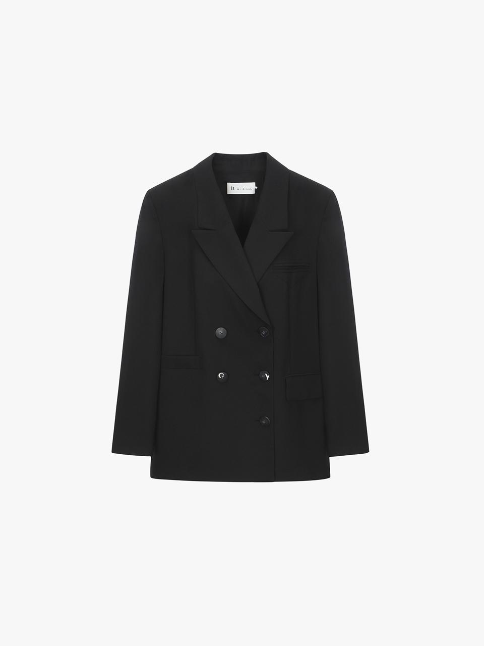 IT MICHAA Diagonal Cut Double Breasted Jacket ITP4YJK940 (2COLOR)