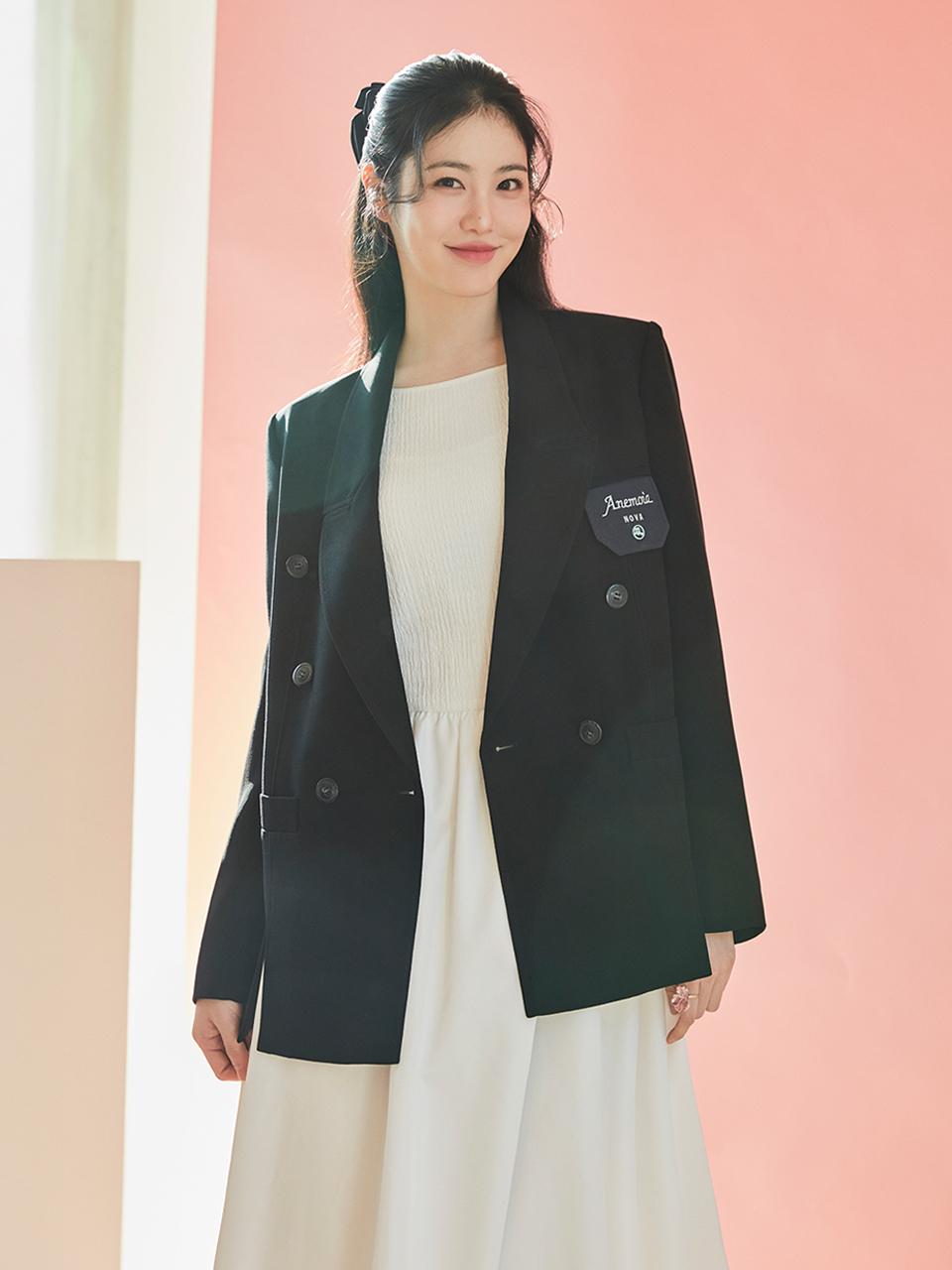IT MICHAA Double Slit Relaxed Fit Polyester Jacket [BLACK]