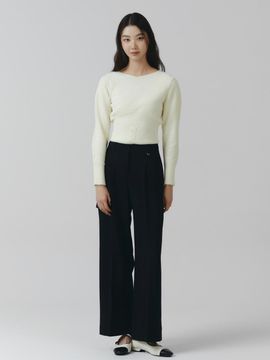 IT MICHAA Flap Pocket Wide Leg Stretch Pants (ITO1WPT740)